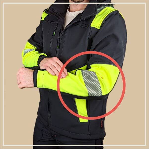 Reflective softshell jacket Bennon Reflectos, reflective strips