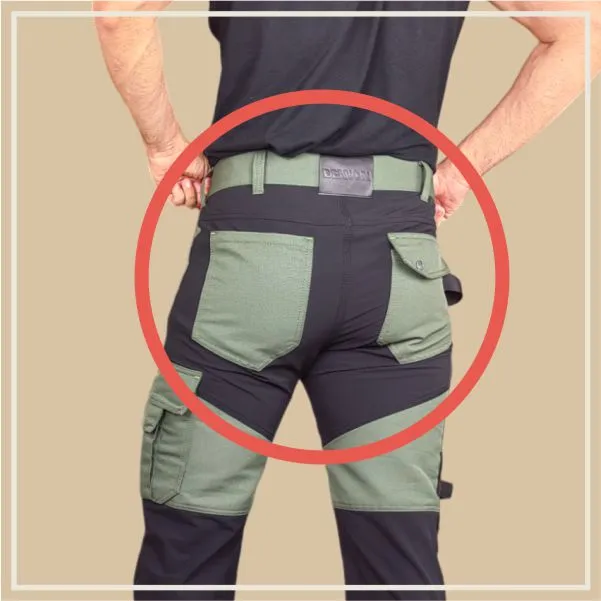 Stretch work pants Bennon Erebos, green, back