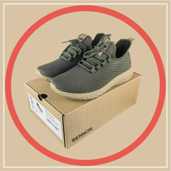 Bennon Nexo sneakers, green-brown, packaging