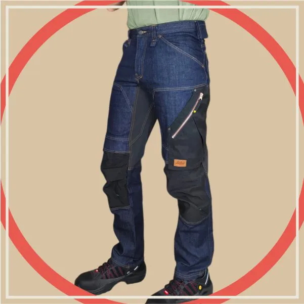 Riflové montérky Snickers FlexiWork 6956, denim
