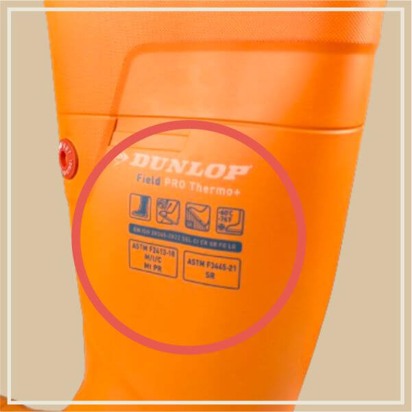 Oranžové gumáky Dunlop Fieldpro Thermo plus, s5, bezpečnosť