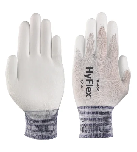 Knitted gloves Ansell 11-600 HyFlex, polyamide, PU