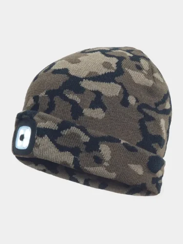 Zimná čiapka so svetlom Cerva DEEL LED, camo