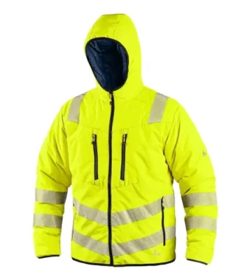 Reversible reflective jacket CXS Chester, insulated, yellow