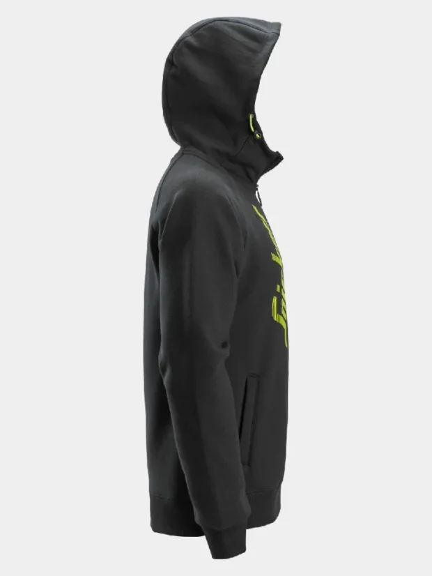 Mikina s kapucňou na zips Snickers 2846, čierna