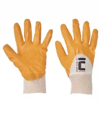 Máčané pracovné rukavice Cerva HARRIER, bavlna, nitril, žlté