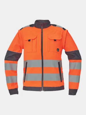Reflexná bunda s odnímateľnými rukávmi Cerva Max Vivo, oranžová