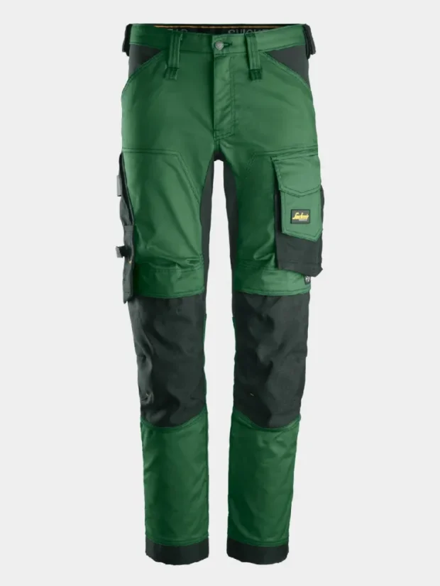 Strečové montérky Snickers AllroundWork Stretch 6341, zelené