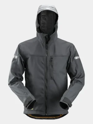 Softshell Jacket with Hood Snickers AllroundWork 1229, grey