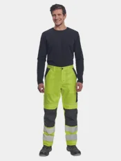 Reflective work trousers Cerva Max Vivo, yellow