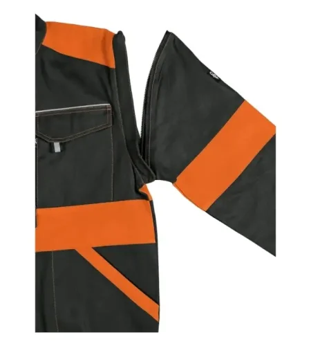 Montérková blúza 2v1 CXS Luxy Eda, 100% bavlna, čierno-oranžová
