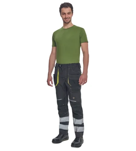 Work trousers Cerva SHELDON, anthracite, reflective stripes