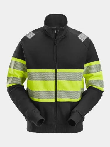 High-Vis full-zip sweatshirt jacket Snickers 2834, black