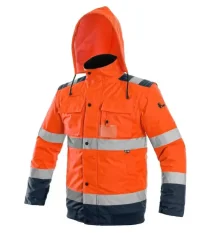 Reflexná pracovná bunda CXS Luton, zateplená, 2v1, oranžová