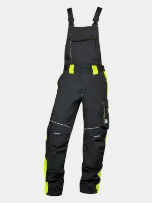 Latzhose Ardon Neon, schwarz-gelb