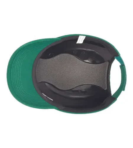 Bezpečnostná čiapka, šiltovka, s vnútornou výstuhou, zelená