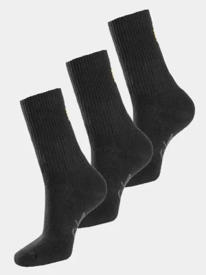 Cotton socks Snickers 9214, black, 3-pack