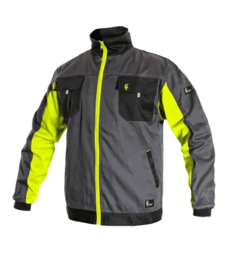 Work jacket CXS Phoenix Perseus, gray-yellow