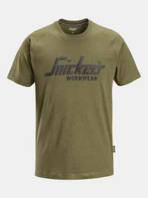 T-shirt, short sleeve, Snickers 3D logo, khaki