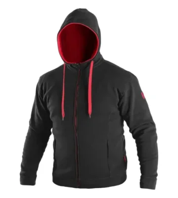 Hoodie with zip CXS HARRISON, black-red