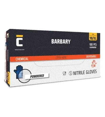 Disposable gloves Cerva BARBARY, nitrile, powder, 100 pcs/pack