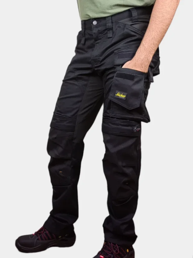 Strečové montérky Snickers AllroundWork Stretch 6341, čierne