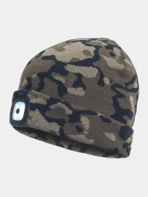 Winter beanie with light Cerva DEEL LED, camo