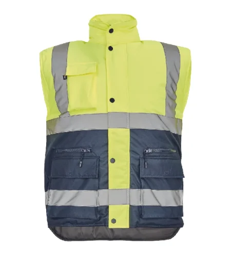 Winter hi-vis vest Cerva HELLIN, yellow-navy