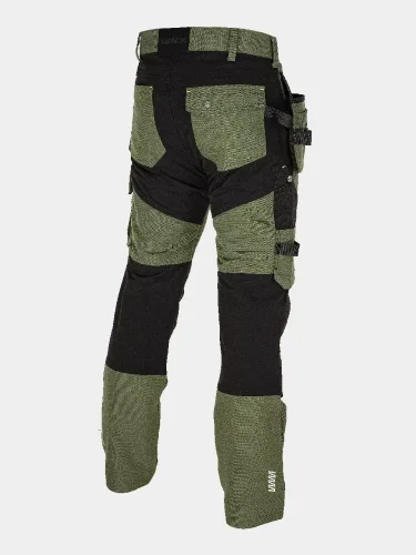 Stretch trousers with holster and knee pockets Erebos, green