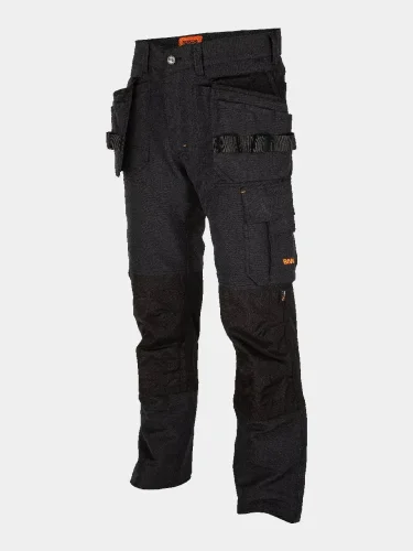 Stretch trousers with holster and knee pockets Erebos, black - Size: 46