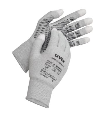 Dipped work gloves uvex unipur carbon, grey