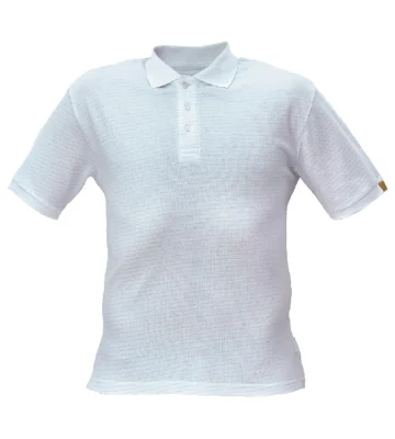 ESD polo shirt Cerva NOYO, short sleeve, white