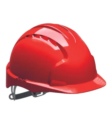 Work helmet JSP EVO 2, sliding strap, non-ventilated, red