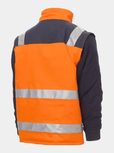 Hi Vis jacket with detachable inset sleeves Payper Hiway, orange