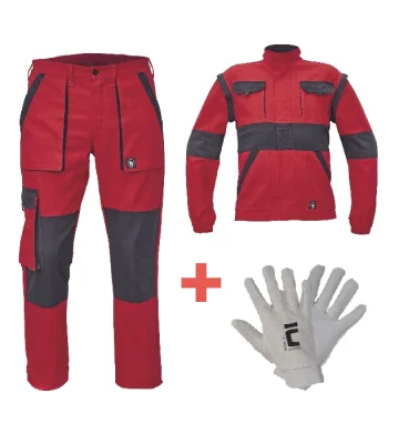 Cerva Max Neo set trousers + jacket, gloves gratis, red