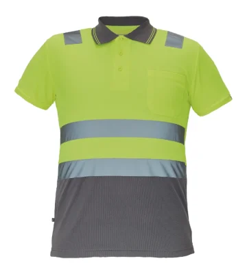 Reflective polo shirt Cerva CADIZ, yellow-gray