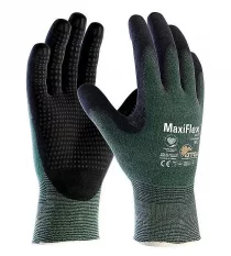 Protiporézne pracovné rukavice ATG MaxiFlex® Cut™ 34-8443, polomáčané, s terčíkmi