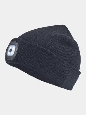 Winter beanie with light Cerva DEEL LED, black