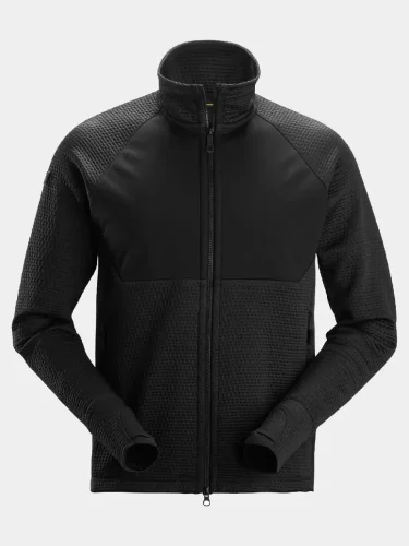 Full-zip midlayer Snickers FlexiWork Active Comfort 8404, black