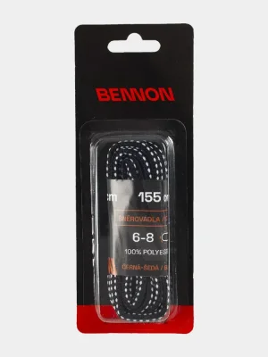Laces Bennon, black-gray, 155 cm