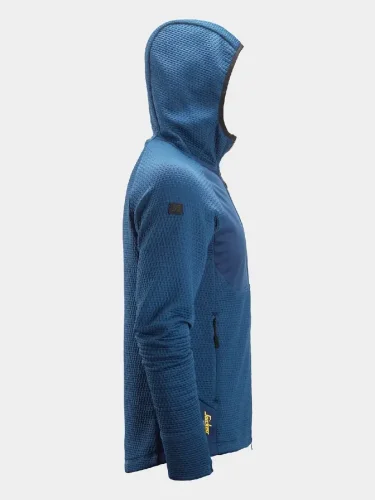 Full-zip midlayer hoodie Snickers FlexiWork Active Comfort 8405, blue