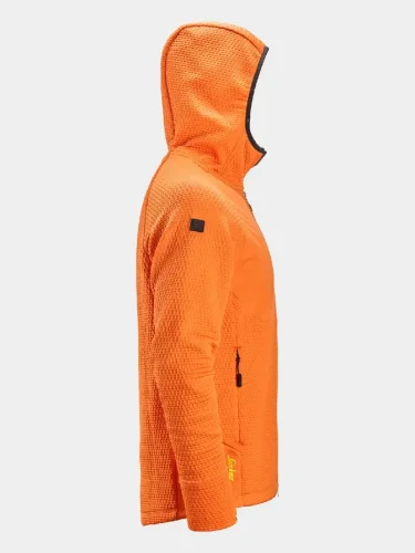 Full-zip midlayer hoodie Snickers FlexiWork Active Comfort 8405, orange