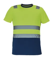 Reflexné tričko s krátkym rukávom Cerva MONZON, žlto-modré