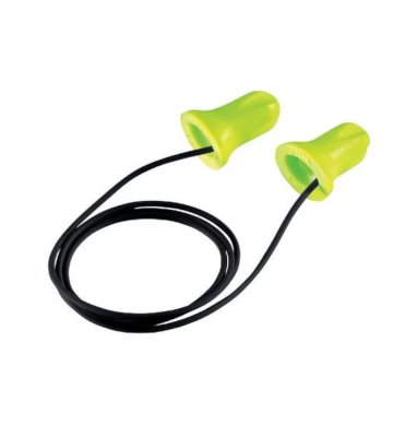 Disposable earplugs uvex hi-com, with cord, lime, 24 dB