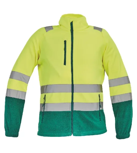 Hi-Vis fleece hoodie Cerva SEVILLA, yellow-green