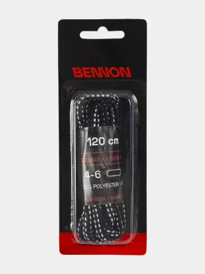 Laces Bennon, black-gray, 120 cm