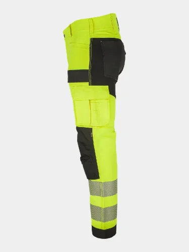 Reflective work trousers Bennon Erebos, yellow, cl. 2