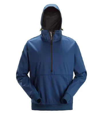 Windblocker stretch half-zip hoodie Snickers FlexiWork 8400, blue