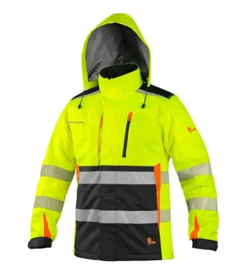 Winter reflective work jacket CXS Benson, insulated, yellow