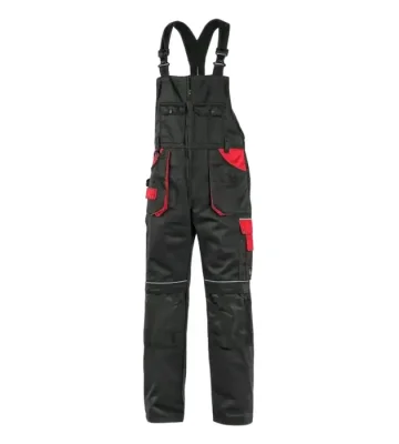 Bib work trousers CXS Orion Krystof, black-red